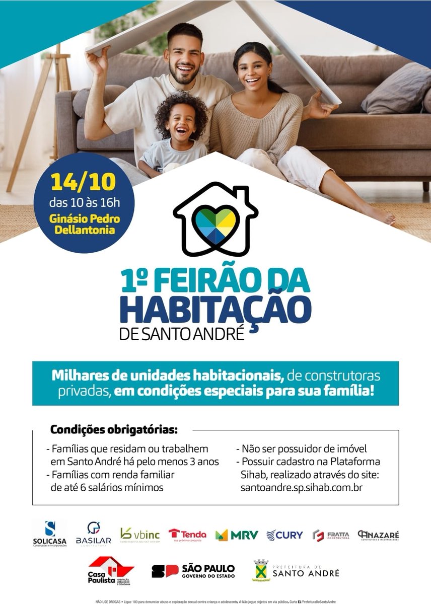 MtamProlmoradia's tweet photo. 1º FEIRÃO DA HABITAÇÃO

DE SANTO ANDRÉ

Milhares de unidades habitacionais, de construtoras privadas, em condições especiais para sua família!

🖥️ @engheltoncosta 
🖥️ @LuziPaty https://t.co/E5IDrKa5al