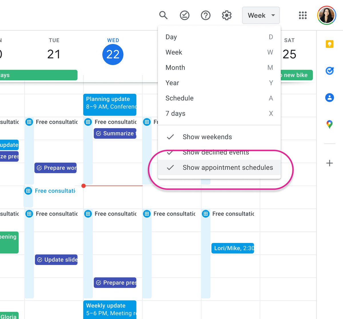 appsatori's tweet photo. Plánování schůzek v #GoogleCalendar má 2 nové funkce: 
- 5 až 15 minutové schůzky, které lze přizpůsobit. Dříve byla minimální doba trvání 15 minut.
- Možnost skrýt nebo zobrazit plány schůzek v zobrazení Kalendář na webu. https://t.co/KPBCgr2ivN