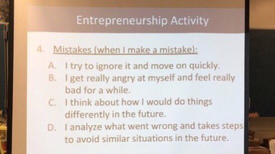 chrissacooks's tweet image. FCS students @jmsmtlsd evaluated their ‘entrepreneurial mindset’ with a unique game of 4 corners—Not surprisingly GRIT is a huge indicator of entrepreneurial success 🏦👍🏼 #SEL #WeAreJMS #kidpreneur #leboproud