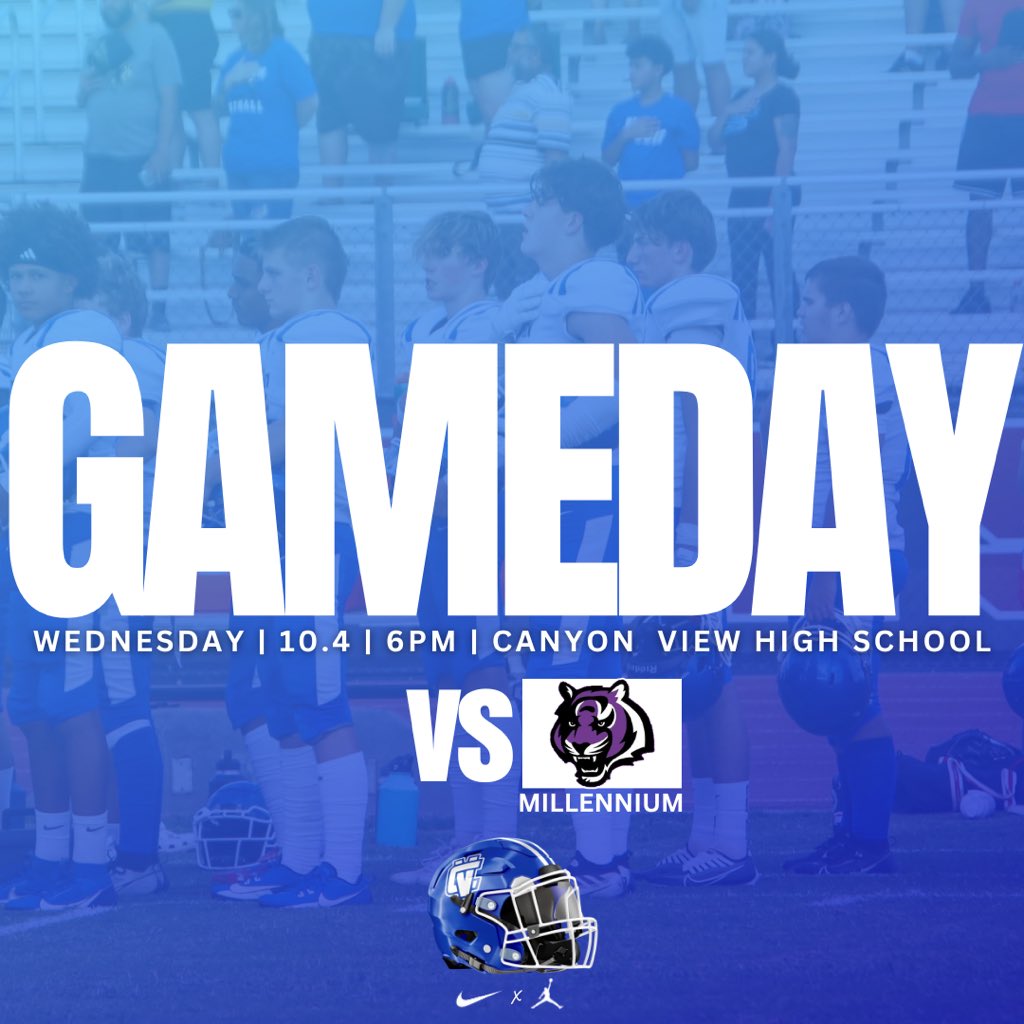 Freshman Football
🏈: Canyon View vs Millennium 
📆: Wed Oct 4
⏰: 6:00 PM
📍: Canyon View
🎟️: GoFan