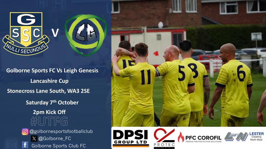 Back to cup action this Saturday as <a href="/LeighGenesisJnr/">Leigh Genesis F.C</a> make the short trip to StoneCross Lane. 
Please come and show your support.

#UTFG🔵🟡