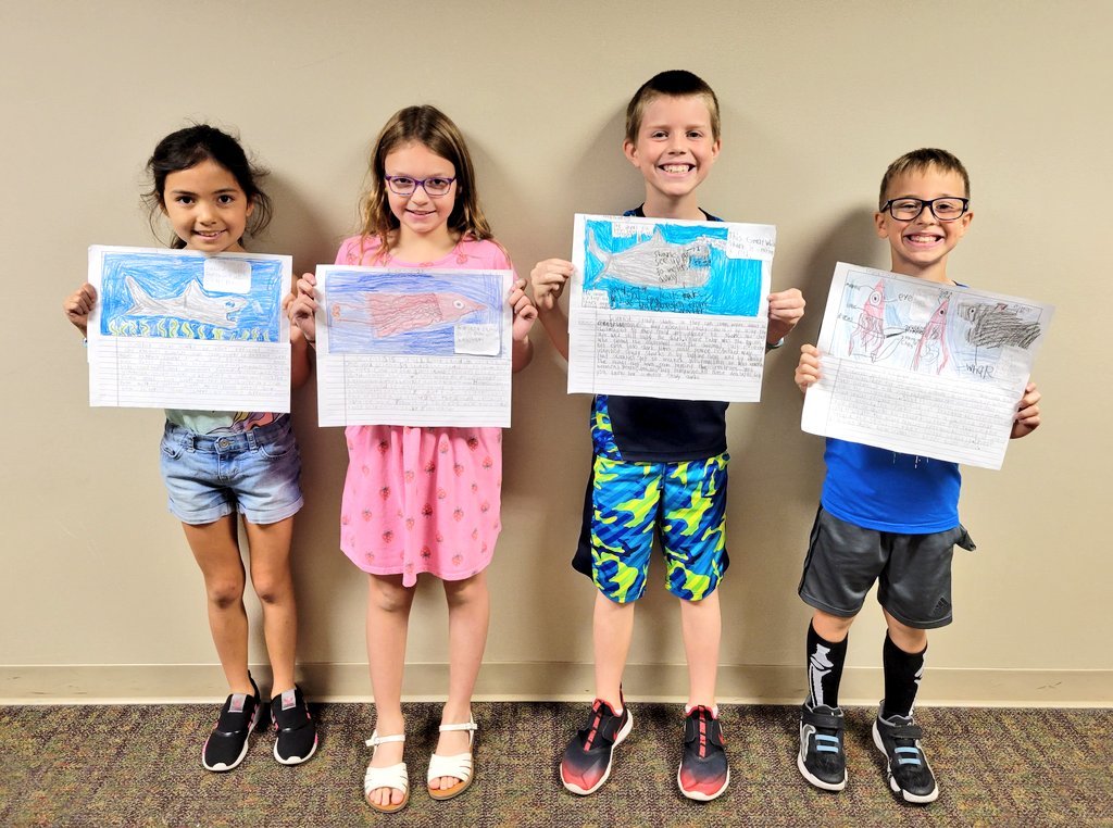 We made didactic wall panels to teach people about how scientists study sharks and giant squids! 🦈🦑 <a href="/WitWisdomELA/">Wit & Wisdom English</a>