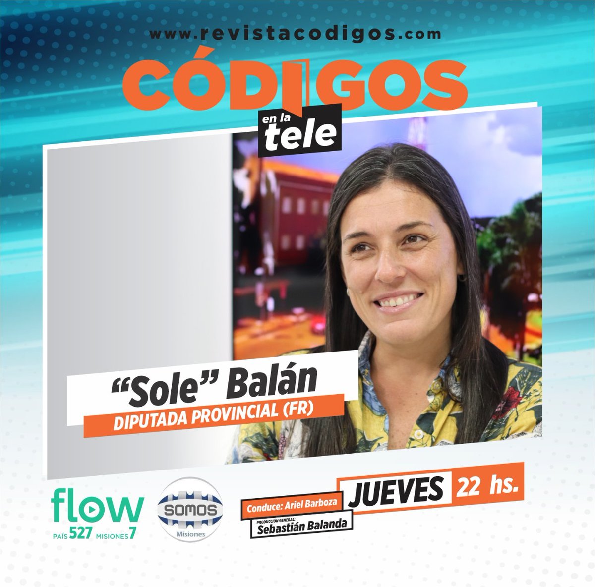 revistacodigos's tweet photo. 🔴𝐂𝐨́𝐝𝐢𝐠𝐨𝐬 𝐞𝐧 𝐥𝐚 𝐓𝐞𝐥𝐞

Nos visitará la diputada provincial, Soledad Balán, para hablar de los Premios Melchora, el escenario político y un balance sobre sus últimos meses como legisladora. 

👉Mañana desde las 22 por Somos Misiones, canal 7 de Posadas y 2 en Oberá. https://t.co/QPWzpqBsFL