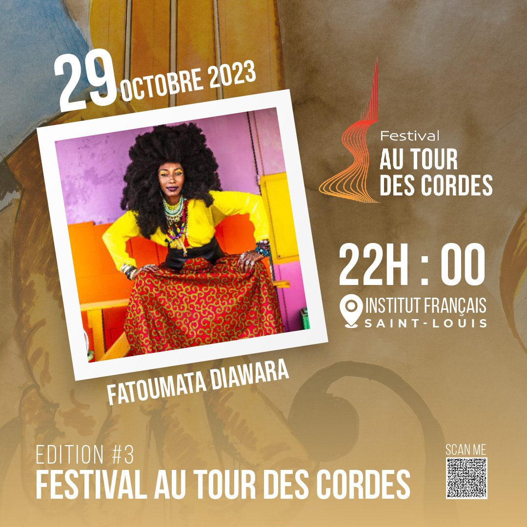 autourdesCordes's tweet photo. La star malienne @FatouMusic_ sera au Festival @autourdesCordes à Saint-Louis du Sénégal le 29 octobre 2023😍
#Nsera #FatoumataDiawara #festival #festivalautourdescordes #senegal #ndar #kebetu #art #music #culture #atdc2023 https://t.co/6tM1DnyQaG
