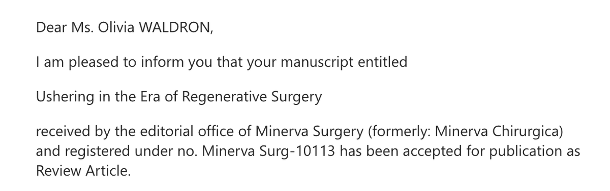Feeling incredibly grateful as I share that my first first-author publication in tissue engineering has been accepted. Thank you to my mentor, Dr. Dino Ravnic, for the unwavering support and guidance and to my colleagues for all their help! #plasticsurgery #research