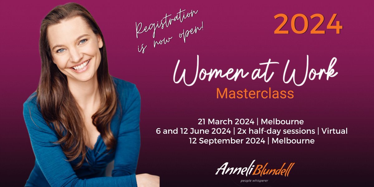 I know it's only October, but we've already secured the dates for the 2024 Women@Work masterclasses.

We recognize that calendars can fill up quickly, and I'm sure yours is no exception.

See you there? 

#womeninleadership #professionalwomen #gender