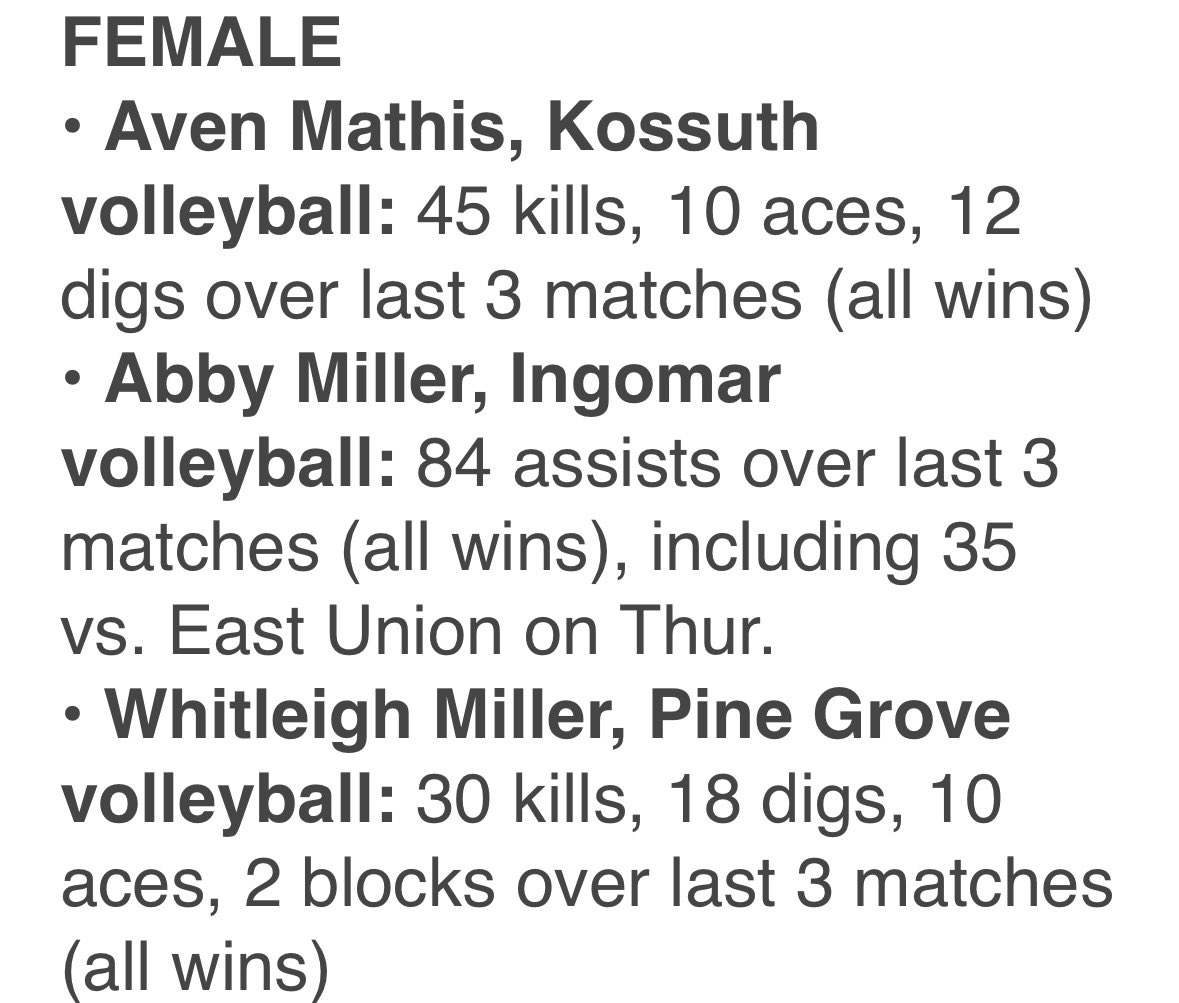 bradlocke's tweet photo. The stats ⬇️ @KossuthHS @IngomarVolleyb1 @PineVolleyball https://t.co/8Ia4e9GAqF