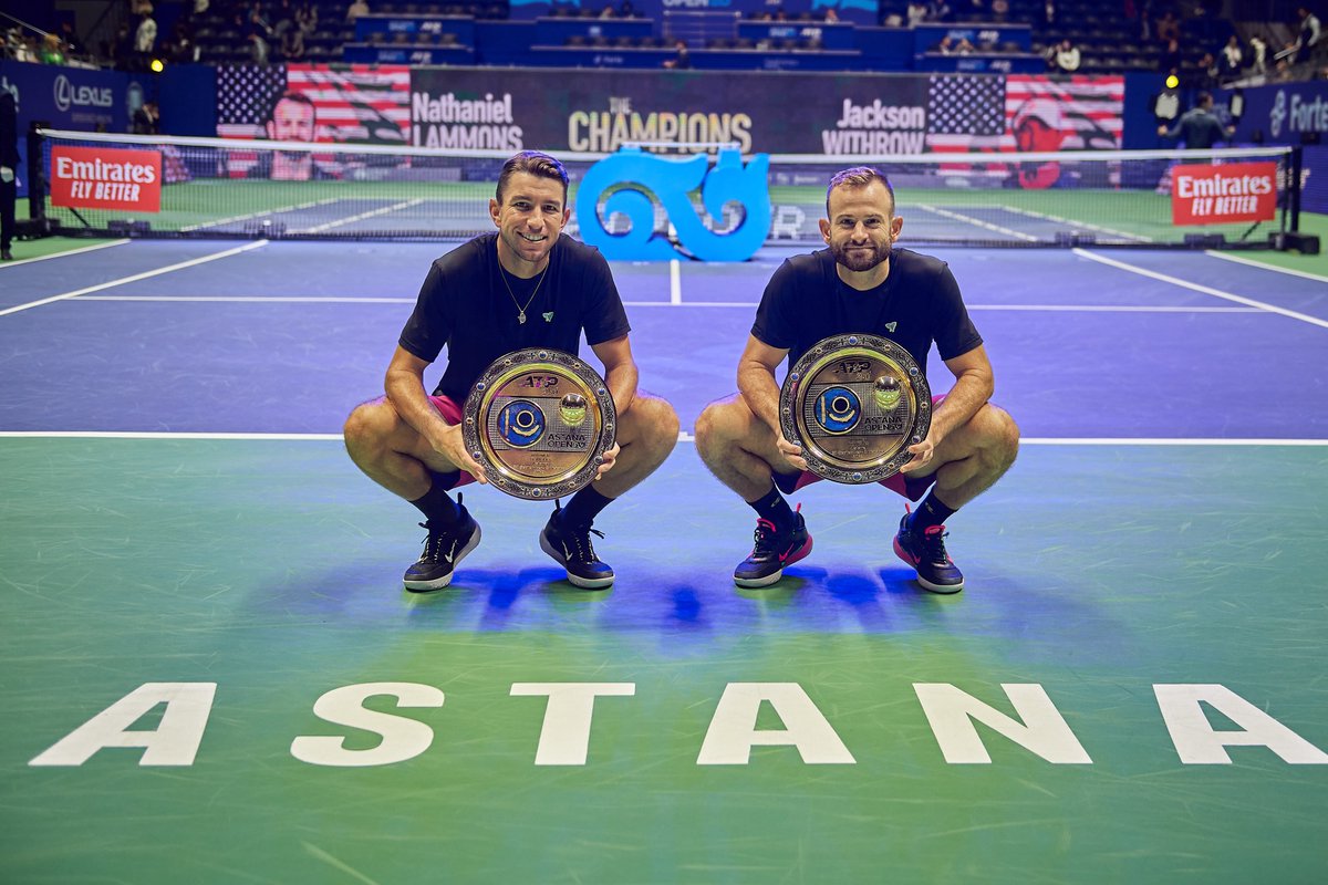 Congratulations to both Adrian Mannarino and Sebastian Korda as we wrap up the #AstanaOpen, and likewise to the victorious doubles team of Nathaniel Lammons and Jackson Withrow. Your outstanding performance made the tournament unforgettable! #ATP250