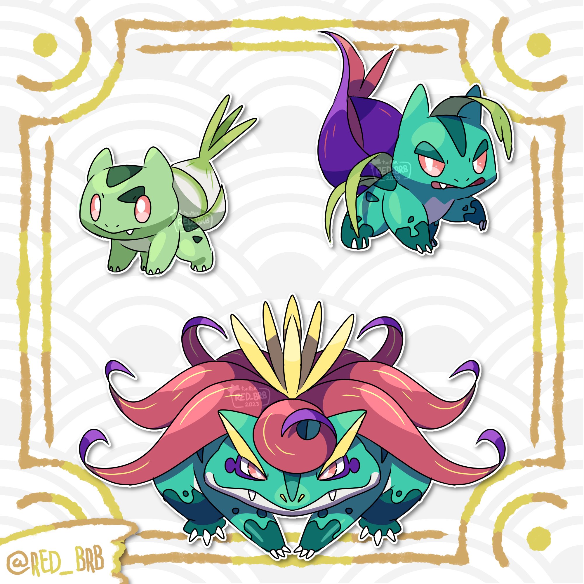 Redouille. 🍒 on X: Day 1 to adapt kanto pokemon to gamefreak's modern  style 001-Bulbasaur 002-Ivysaur 003-Venusaur #POKEMON #fakemon #kanto   / X