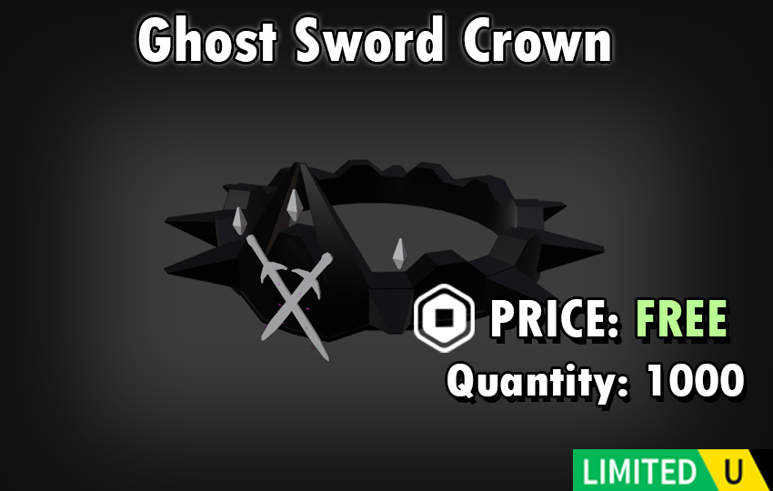 MotionForgeUGC's tweet photo. 🔥Limited for free! 

To celebrate reaching 1k members in our Roblox group, we will be releasing Ghost Sword Crown for free!  

Release: 9pm EST
In-Game Only:
https://t.co/LlcF7jBV4e

 I thank everyone who is part of our group!❤️

#Roblox #RobloxUGC #RobloxDev #RobloxUGCLImited https://t.co/jwDzQnifNF