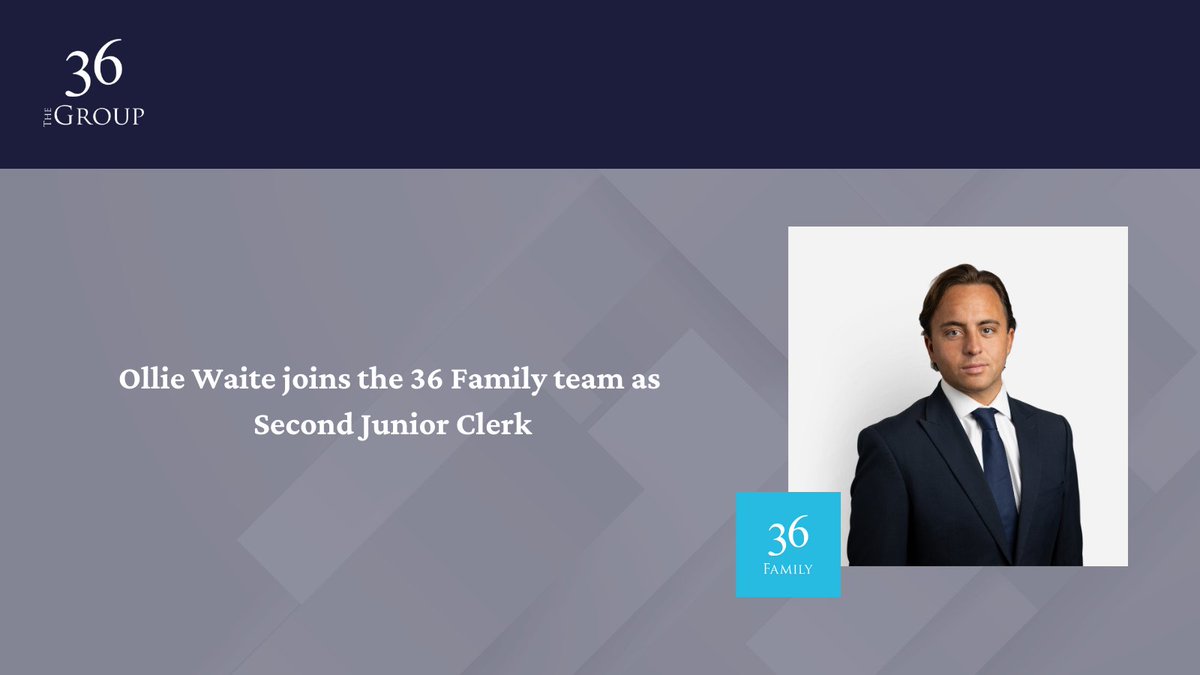 We are pleased to welcome Ollie Waite to 36 Family! Ollie will be joining the clerking team, led by @DannyChapmanBR , as Second Junior clerk to assist the wider @36Family team. Welcome to The 36 Group, Ollie!