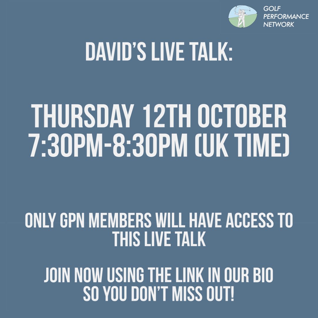 🗣️LIVE TALK🗣️

Thursday 12th October (7:30pm-8:30pm UK time)

David Dunne has kindly agreed to field questions regarding both the extensive groundwork and on-site performance nutrition support at this year’s Ryder Cup.

Network: Golfperformancenetwork.com