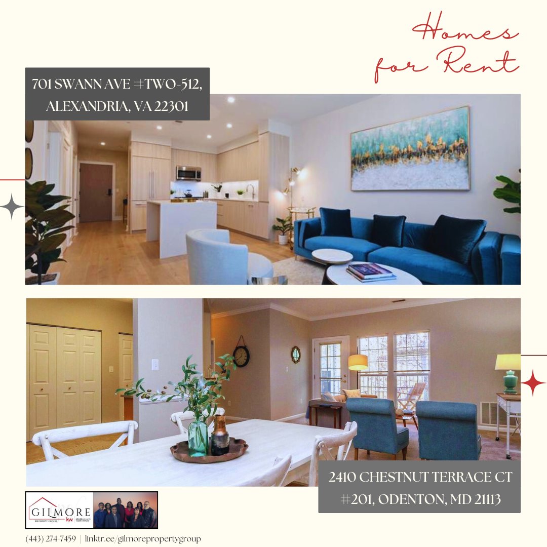 gilmore_us's tweet photo. Thoughtfully decorated, these homes offer the perfect balance of comfort and style. Contact us today to schedule a private tour!

Follow us to be the first to know about new listings! We'd love to take you home.

GILMORE PROPERTY GROUP
(443) 274-7459
https://t.co/W7eGFd1tM5 https://t.co/Gp20M9n3Ar