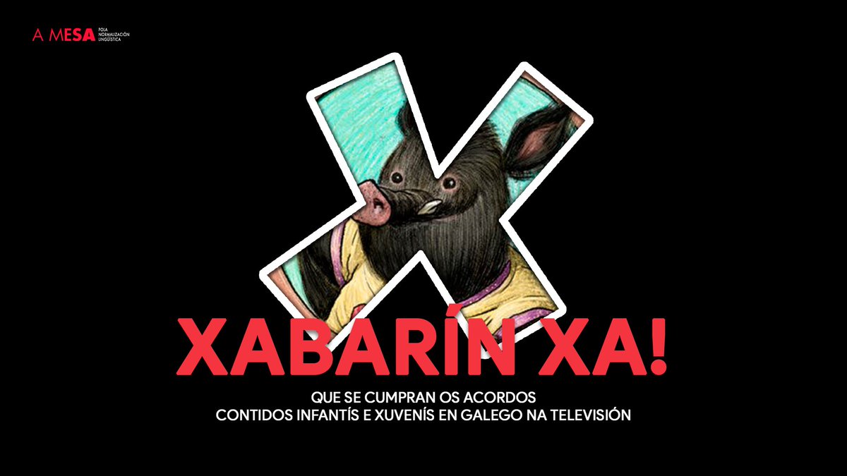 XABARÍN XA | Reclamamos que se cumpran os acordos e a lexislación acadada coa Iniciativa Xabarín no Parlamento galego.

✍️ Asina para que se implemente inmediatamente máis contidos infantís en galego na TVG #XabarínXa

🔗 amesa.gal/manifestos/xab…