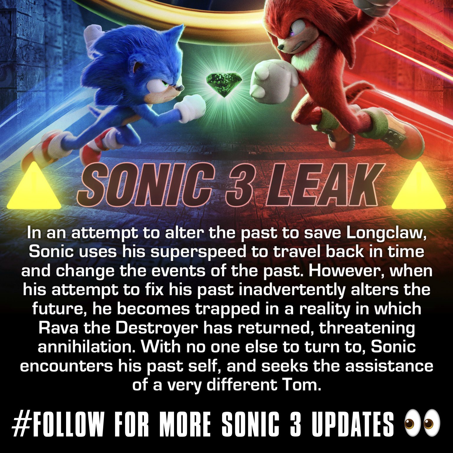 normie 𓆏🦔 on X: BREAKING: According to reputable source IMDB, the plot  to Sonic 3 has reportedly leaked‼️😳 looks like it might be adapting Sonic  CD 👀  / X