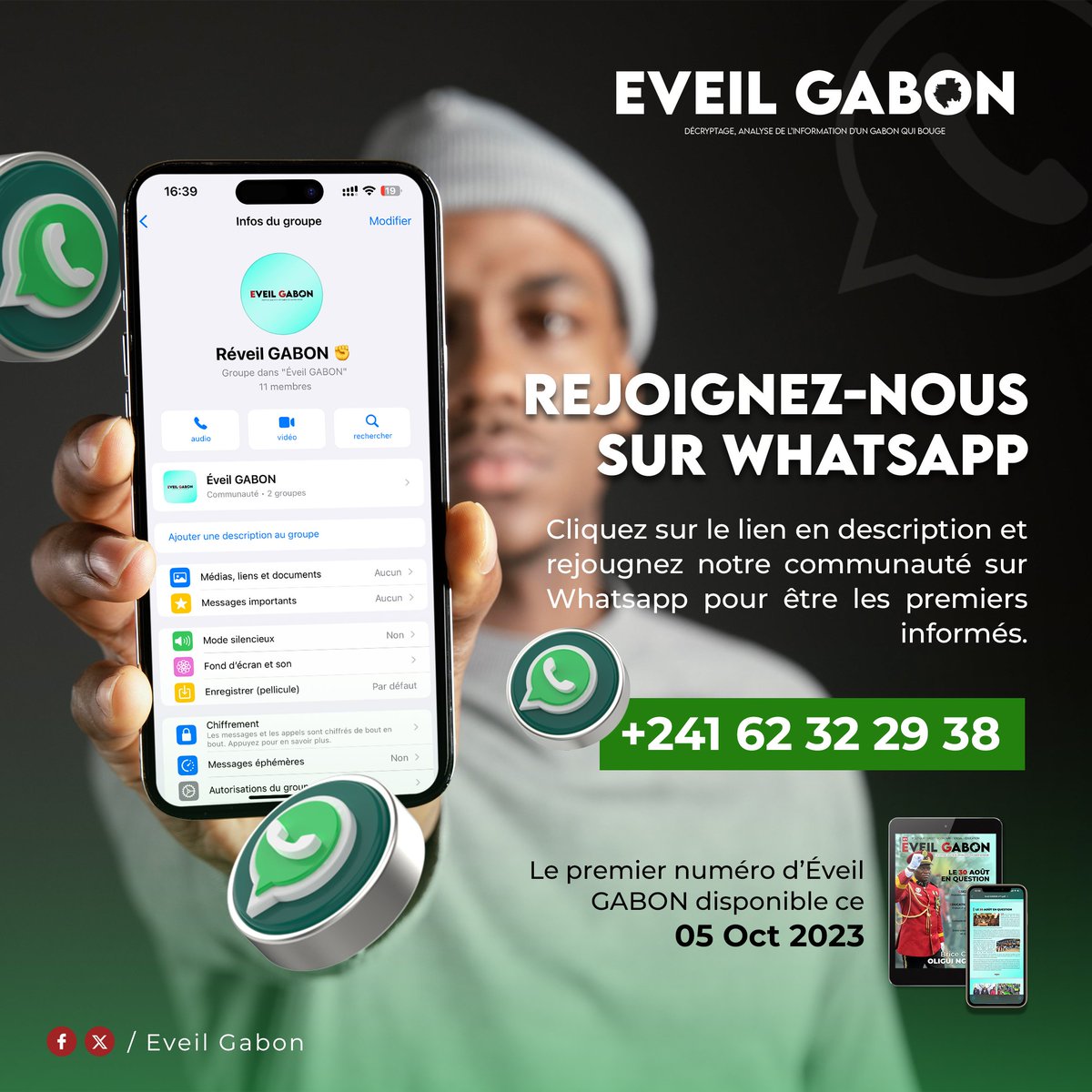 EveilGabon241's tweet photo. Rejoignez notre groupe WhatsApp exclusif d'Éveil Gabon et restez toujours à la pointe de l’information 🚀🇬🇦! 
Cliquez sur le lien ci-dessous pour nous rejoindre dès maintenant 👇🏾

https://t.co/jSUGvchHrk

 #EveilGabon #GabonInfos" https://t.co/VEpXFp0Ekm