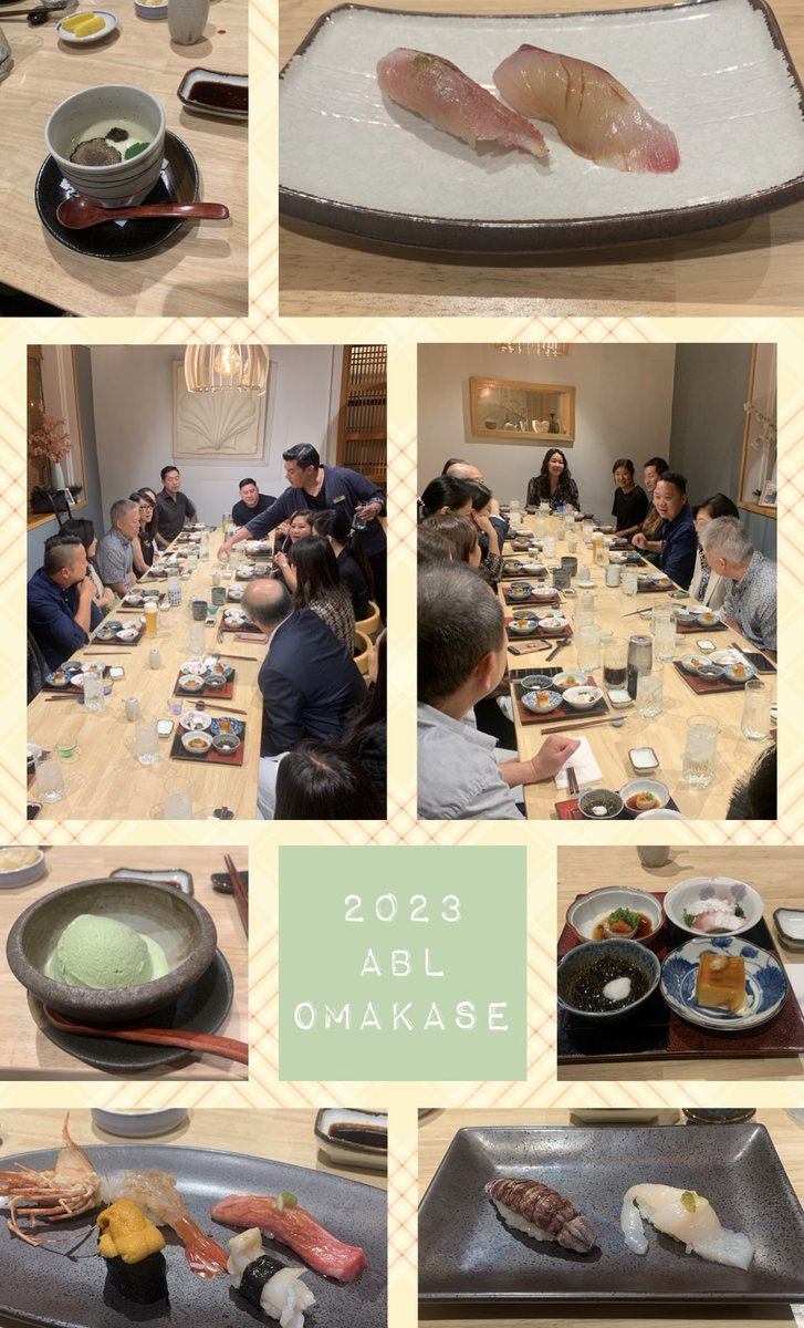 ABLSoCal's tweet photo. ABL held its first Omakase Networking Dinner last week on September 29 at Masamitsu in San Marino. Thank you so much to everyone who attended and enjoyed amazing food with us! Special thanks to Mark Y. Liu for planning the event and Masamitsu for all of the delicious food. https://t.co/xrVA9d7KAC