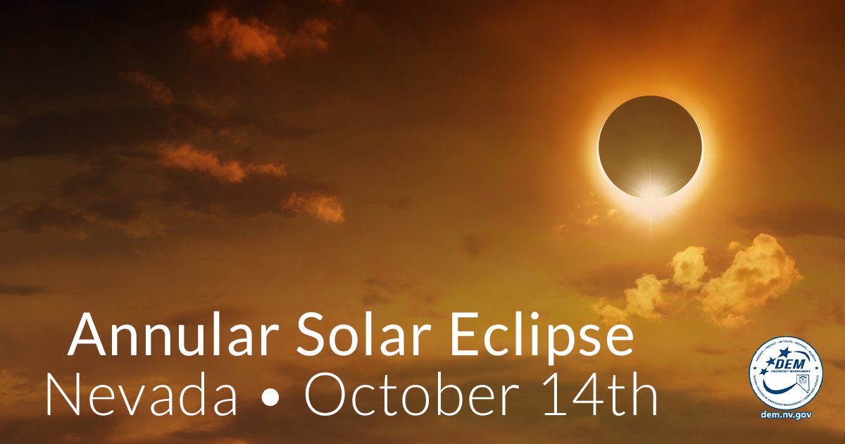 On Oct. 14 a little after 9am, #ChurchillCounty will be treated to an annular solar eclipse: science.nasa.gov/eclipses/futur…
#ChurchillCountyNV