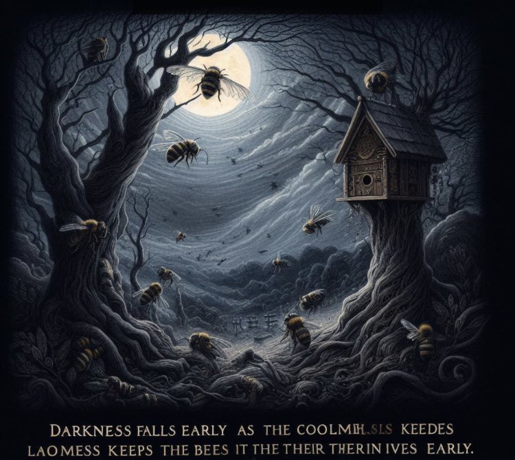 JourneyT0TheSon's tweet photo. darkness falls early as the coolness keeps the bees in their hives early. gust of the winds carries lamentations of grief to the four corners sacred days #EarlyDarkness #CoolAutumn #SacredMoments ๐๐ฏ๏ธ๐ฌ๏ธ https://t.co/sZmK0QH7F7