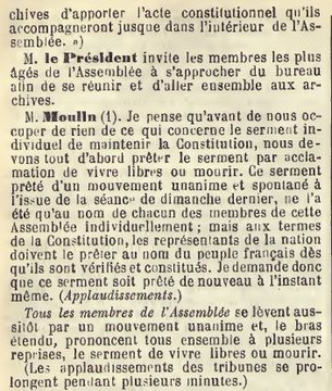 1792_1815's tweet photo. 4 octobre 1791 Les 492 membres présents à la séance de l’#Assemblée #Législative présidée par #Pastoret (1755-1840) jurent fidélité à la #Constitution. Les membres absents ce jour devront prêter serment avant d’être admis à voter dans l’Assemblée nouvellement constituée. https://t.co/429tYRqcMh