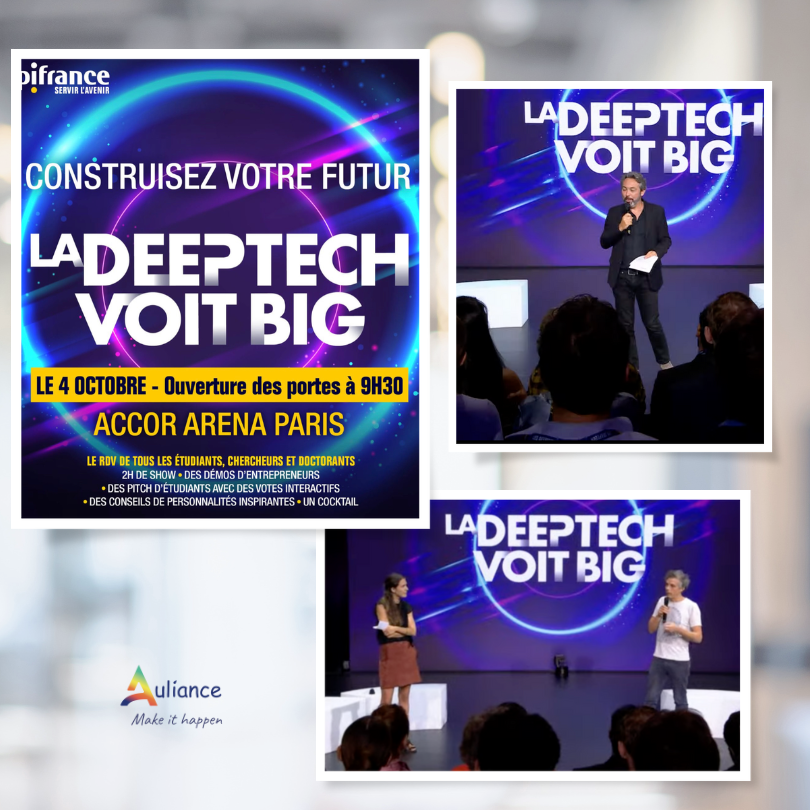 #DeeptechvoitBig <a href="/Bpifrance/">Bpifrance</a> c'est Découvrir des projets à impact pour le Monde de demain : #innovations en #IA, #robotique et plus. L'humain reste néanmoins la clé dans la réussite des projets. Rendez-vous demain pour #BIG2023! calendly.com/auliance_makei… #Deeptech #DTVBIG2023