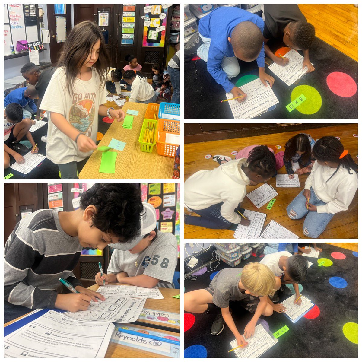 Class 4-208 had so much fun practicing using the distributive property when multiplying by playing a math game called The Distributive Doorbell Dash! #gomules #excellenceonpurpose ✖️➕