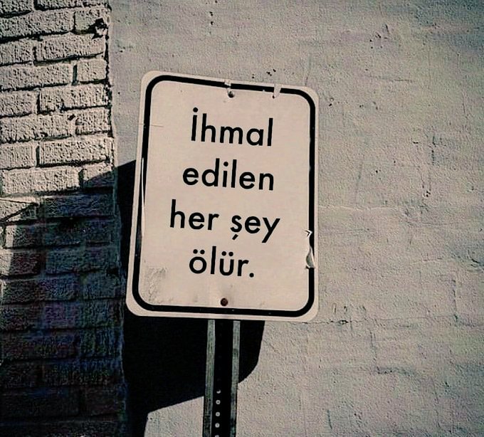 İhmal edilen her şey ölür.