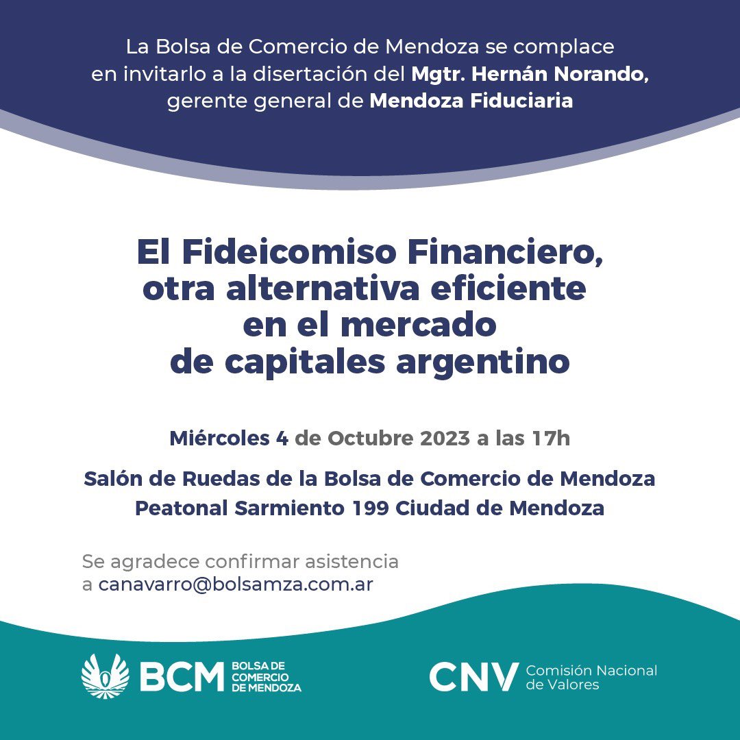 👉Hoy, a las 17h, “Fideicomiso Financiero” por <a href="/HNorando/">Hernán Norando</a> <a href="/MendozaFiducia1/">Mendoza Fiduciaria</a>