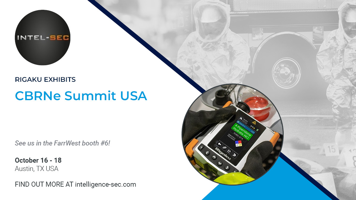 Together with our local partner <a href="/FarrwestEnv/">Farrwest Env.</a> - we will see you at @<a href="/Intel_Sec/">Intelligence-Sec</a> CBRNe Summit USA in a few weeks!

#cbrn #cbrnesummit #cbrnesummitusa #firstresponder #austin #texas #hazmat #rigaku #raman #chemid #chemicalwarfare #cwas