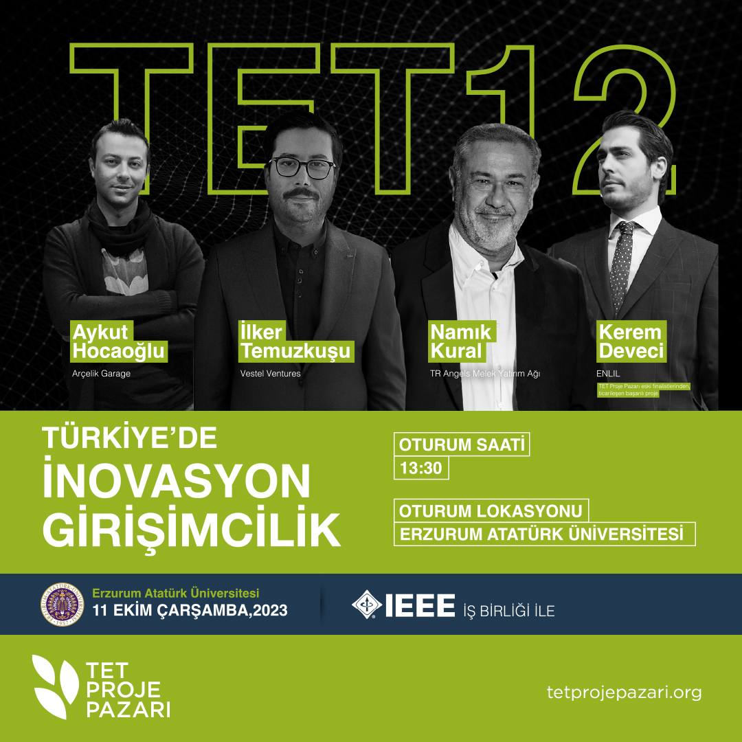 tetprojepazari's tweet photo. 11 Ekim Çarşamba günü IEEE işbirliği ile Erzurum Atatürk Üniversitesi'ndeyiz. 🚀 💚 #TETKampüste #TPP12
📅 13:00 | Türkiye'de İnovasyon ve Girişimcilik
📅 15:00 | Türkiye'de Medikal Sektörü ve Girişimcilik
#seminer #tetprojepazarı #girişimcilik #inovasyon #sağlık #medikal https://t.co/EymaGszkeL