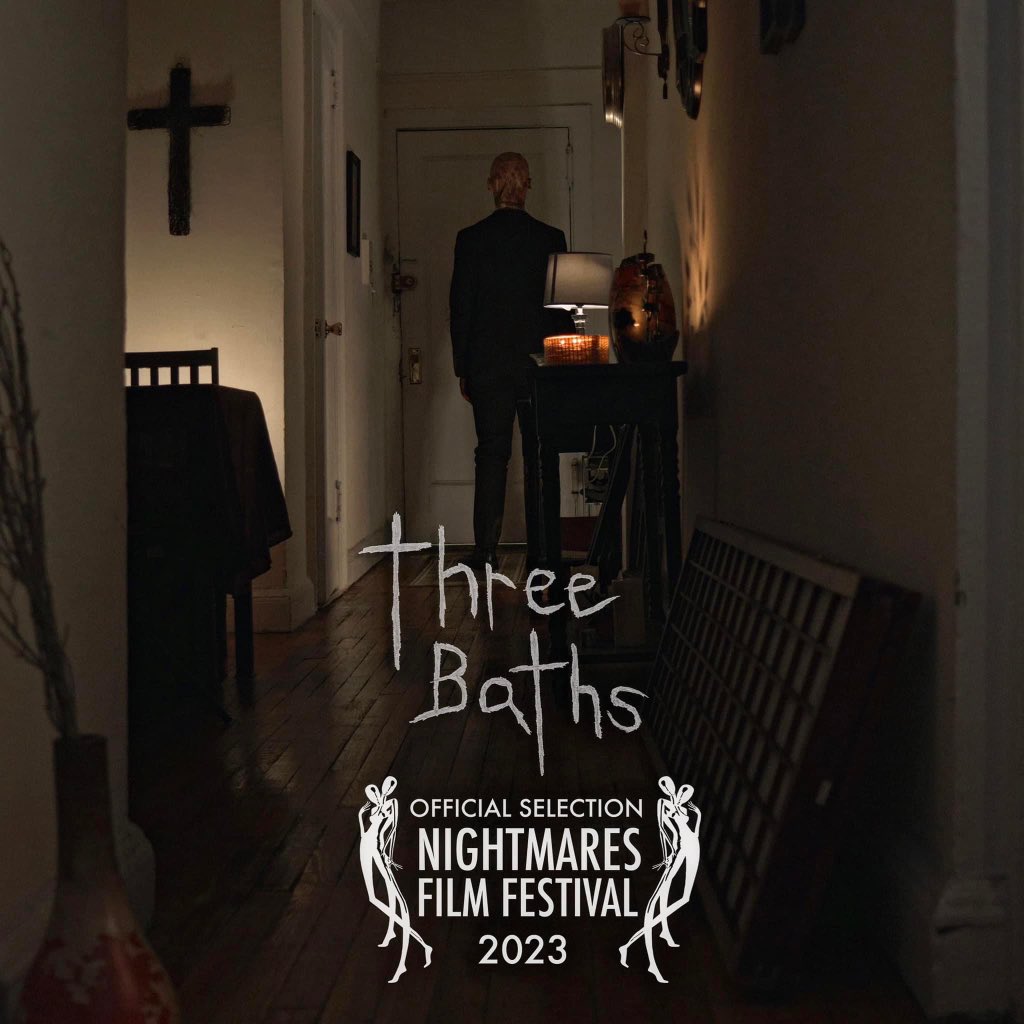 #ThreeBaths is an official selection of the <a href="/NightmaresFest/">Nightmares Film Festival</a> in Columbus, Ohio, where the film’s script won Best Short Screenplay last year! It screens on Saturday, October 28th, 2:00 pm. Thank you to festival directors @JasonTostevin and Chris Hamel for having me back!
