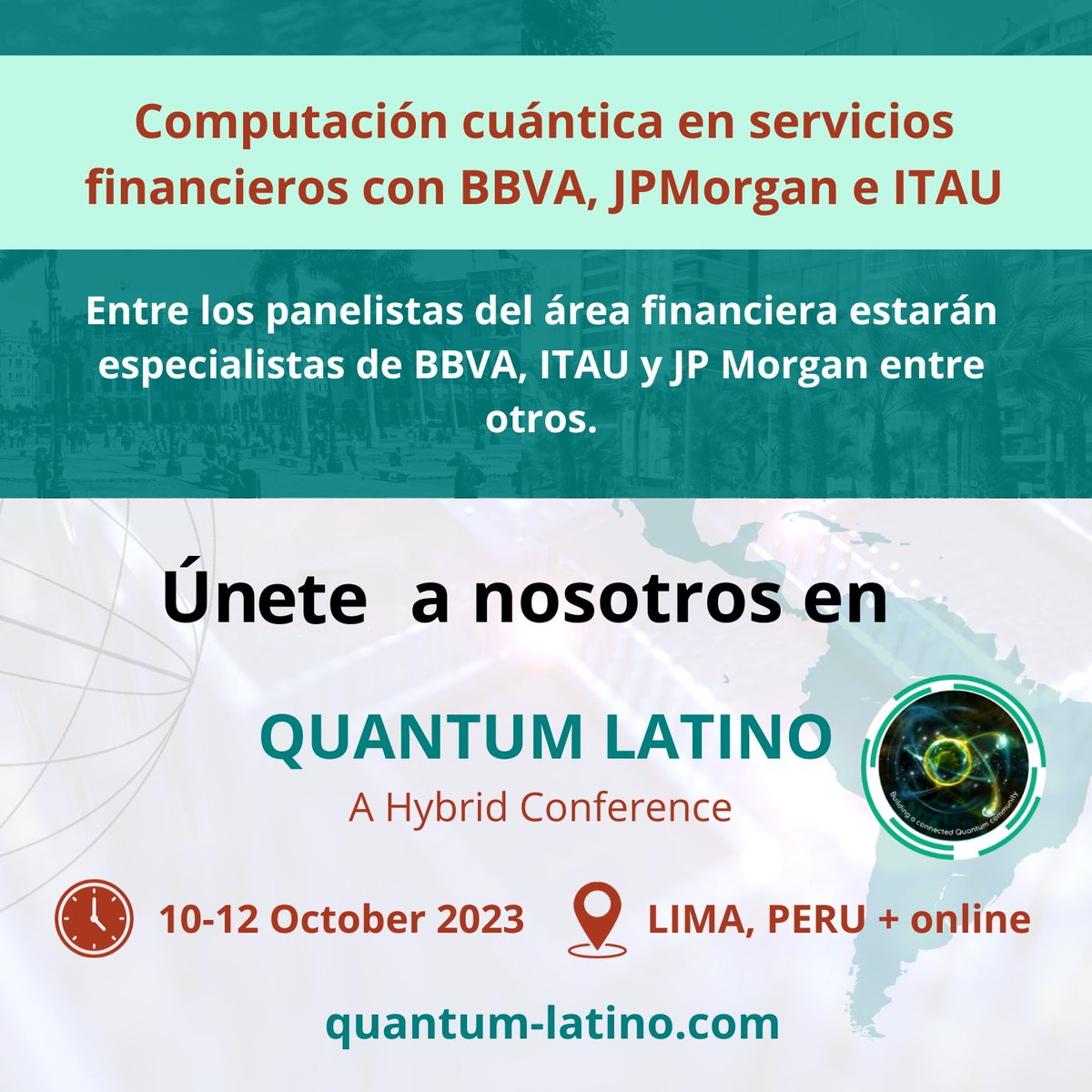 Computación cuántica en banca y servicios financieros con <a href="/BBVA/">BBVA</a>, <a href="/JPMorgan/">J.P. Morgan</a> e <a href="/ITAU/">Itaú</a>

- Únete a Quantum Latino 2023, 10-12 de octubre, Lima, Perú, formato híbrido. Pontificia Universidad Católica del Perú

<a href="/pucp/">PUCP</a>
<a href="/LatinoQuantum/">Quantum Latino</a>
quantum-latino.com #QuantumComputing