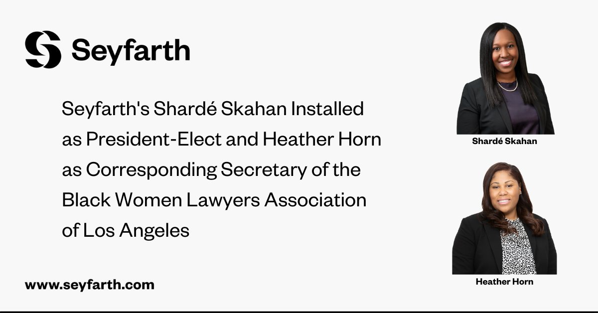 Congratulations to Shardé Skahan and Heather Horn, M.Ed, Esq. for taking on #leadership roles with the <a href="/BWLofLA/">BlackWomenLawyersLA</a>.  
#blackwomeninlaw #bwlla