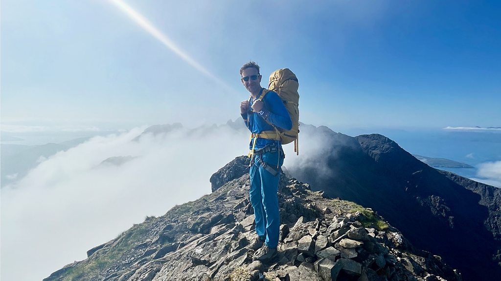 Al_Humphreys's tweet photo. Robert Macfarlane crosses the iconic Cuillin Ridge on the Isle of Skye. Lovely radio: https://t.co/ThIxgHvfQe https://t.co/fnbpdJZfB4