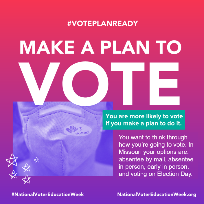 KCElectionBd's tweet photo. Today's #NVEW topic is #VotePlanReady. Voting goes so much smoother if you have a plan. Things like looking over your sample ballot, knowing where your poll is, and knowing your voting options can make a world of difference! https://t.co/oR17pFqlRL