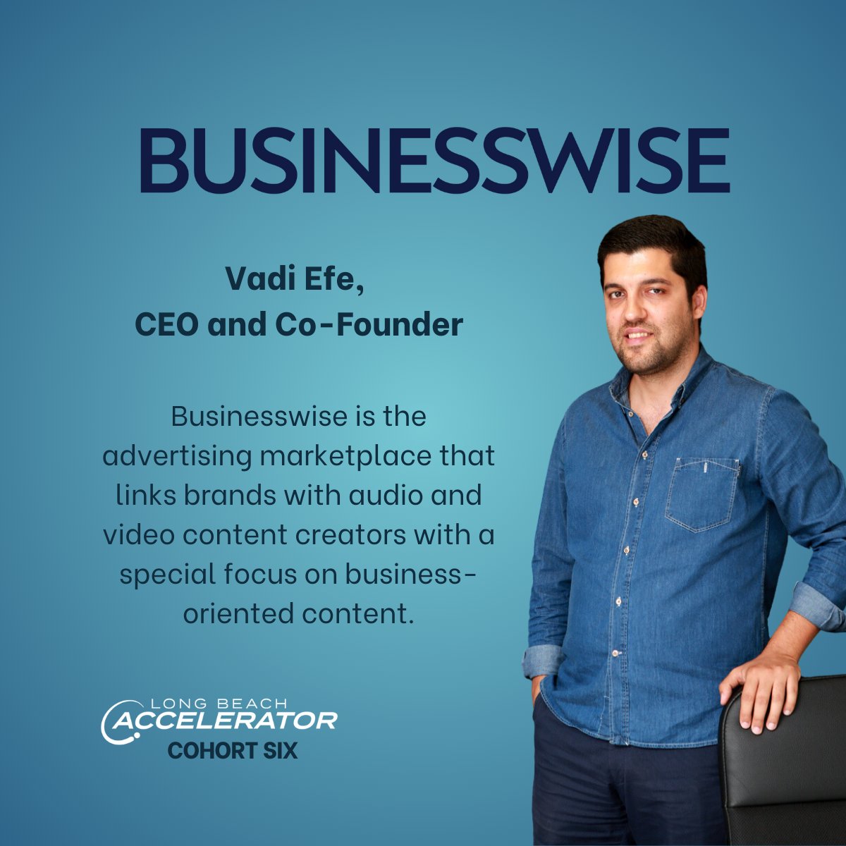 LB_Accelerator's tweet image. Welcome to our Cohort 6 Spotlight! 

Businesswise is the advertising marketplace that links brands with audio and video content creators with a special focus on business-oriented content.

Meet the CEO, Vadi Efe, at Demo Day! Register here: LBACohort6DemoDay.eventbrite.com