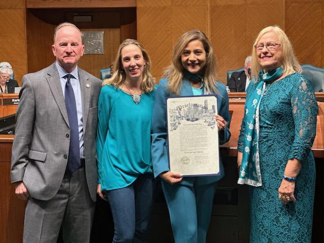 HoustonTX's tweet photo. #PublicSession Houston City council members present #proclamations on behalf of Mayor @houstonmayor for Ovarcome #TealTalk, National Week Without Driving, and the Jewish Herald Voice. Congratulations and thank you for all that you do to enhance this great city. https://t.co/NLSeh45w1R
