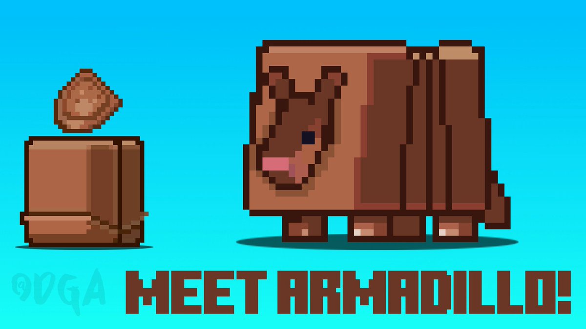 The Next Mob has been revealed for MOBVOTE 2023 ARMADILLO!! Will you vote for the ARMADILLO? & here is the pixel replica of my version of the ARMADILLO!

Made by @DiamondGamerAsh
#minecraftmobvote #MinecraftLive2022 #Minecraft