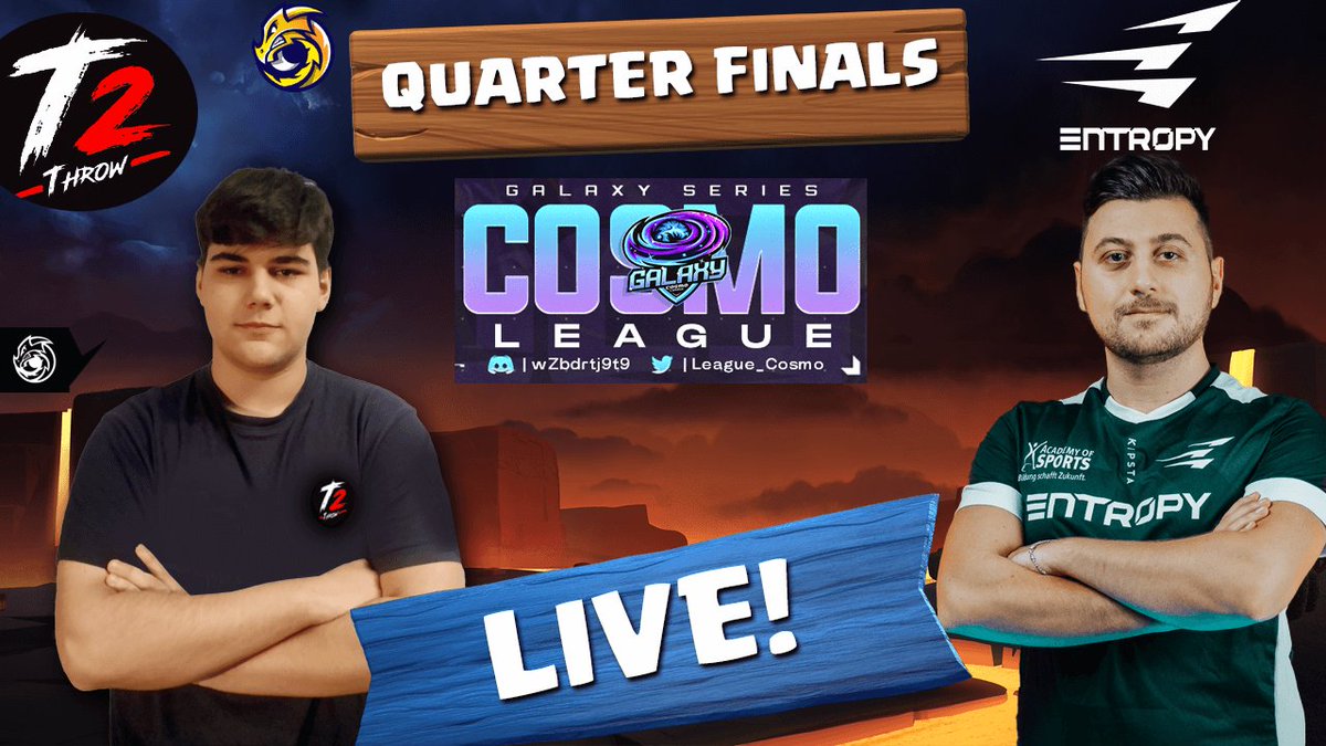Este miercoles 
23.00 CET⏰️ 17.00 EST

QUARTER finals #nepalCup
@Entropy_CoC VS @Time2Throw_

🟥YT 🖥️youtube.com/live/dTH5afqeo…

🟪TW🖥️twitch.tv/sockerssu

Caster:
🗣️🎙️ <a href="/Sockers_/">Sockers SU</a>

RT 🔄
