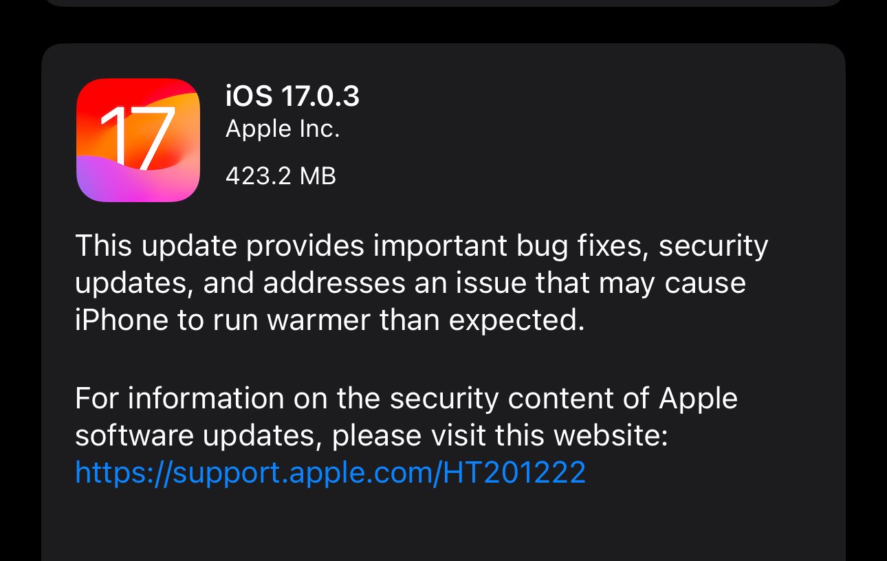 Apple Update iOS 17-0-3 Untuk iPhone15 Pro Cepat Panas 