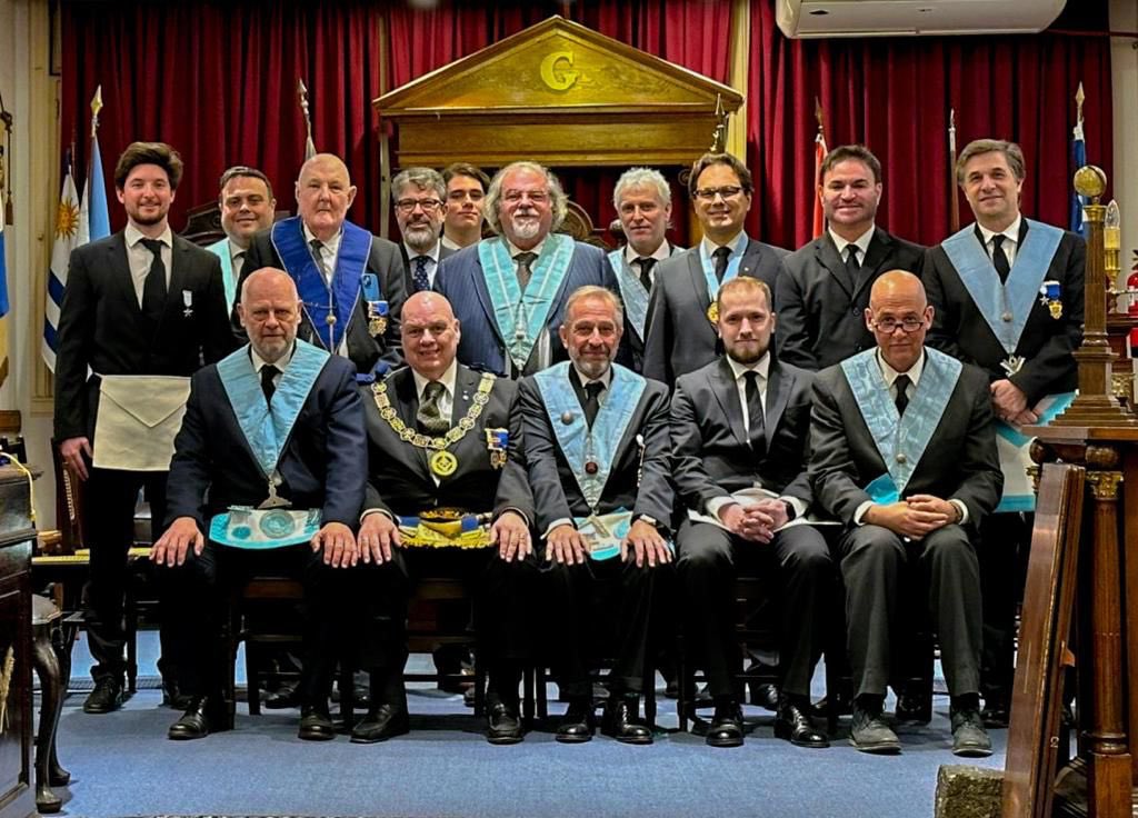 DGLSASD's tweet photo. At yesterday’s Regular Meeting of Star of the South Lodge No° 1025 Bro Guido Delicchi was initiated in a moving ceremony, with special visitors  from the District and RWBro Richard Cooper who, as has been reported, performed his duties as acting Inner Guard reasonably well. https://t.co/81Kskiesvz
