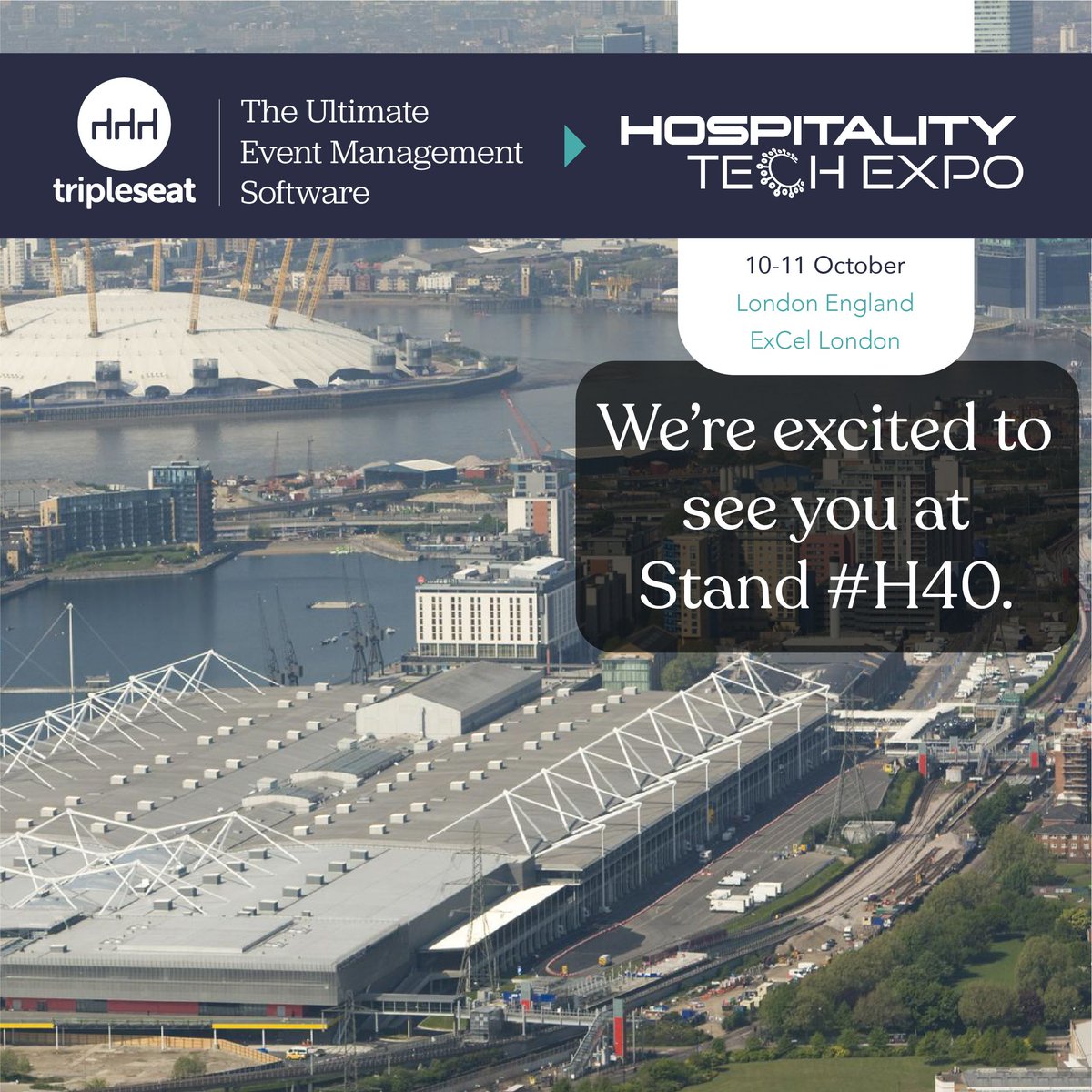 Are you in the UK and heading to #HospitalityTechExpo, #ExCelLondon on 10-11 October? The Tripleseat UK team will be there at booth #H40 and is excited to talk about how Tripleseat can streamline the event management process at your hospitality business. bit.ly/45hABq3