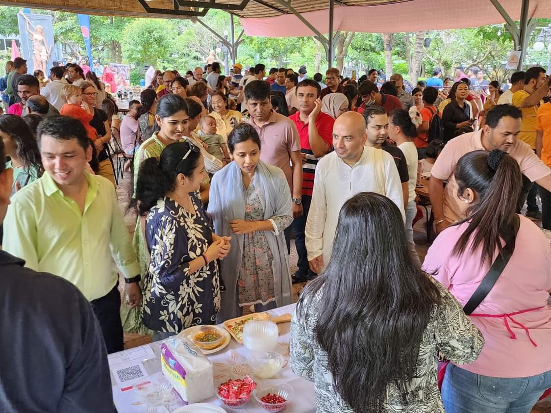 WorldSomen's tweet photo. What a coincidence &amp; I am feeling ext blessed to be with Indian com in #Cambodia. Thanks to Amb @devyani_K for kindness &amp; introduced me with Indian community, had a good time President ICA Mr. #VenugopalJMyana Ji &amp; family &amp; friends,#IndianFoodFestivalCambodia2023.#TreellionPark https://t.co/rxUjPfkpla