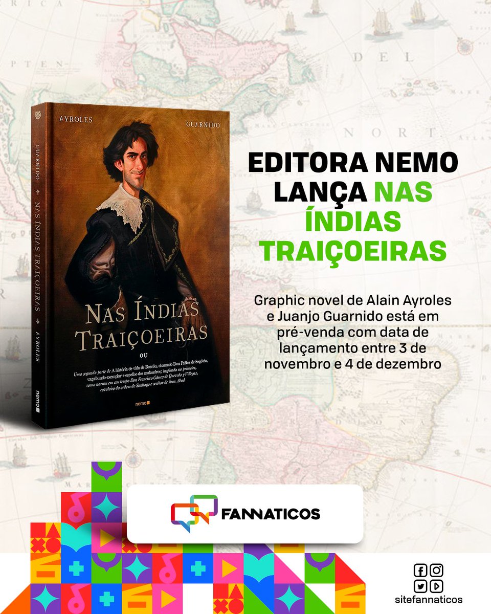 sitefannaticos's tweet photo. Editora Nemo lança Nas Índias Traiçoeiras. Saiba mais:

https://t.co/Jim020BPjo

#fannaticos #entretenimento #culturapop #nerd #filmes #series #quadrinhos #hq #fama #games #musica #livros #editoranemo #nasíndiastraiçoeiras #juanjoguarnido #alainayroles https://t.co/l0UgTrSJsy