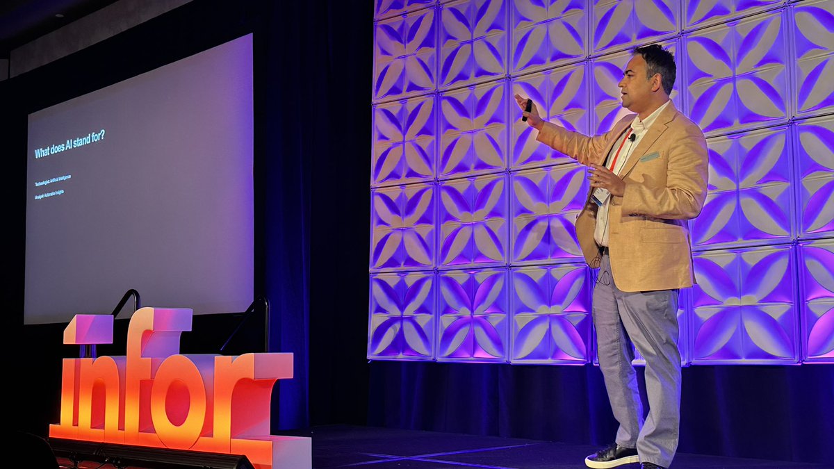 rwang0's tweet image. MyPOV: Sandeep Anand sharing what AI is and how it can be used 
@Infor #InforNow