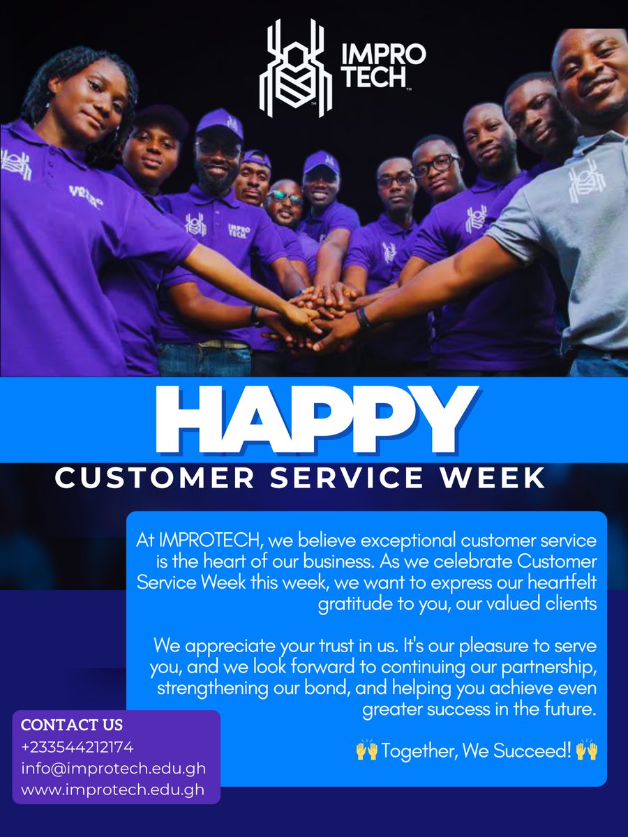 🌟 Celebrating Customer Service Week  

At IMPROTECH, we believe exceptional customer service is the heart of our business. As we celebrate Customer Service Week this week, we want to express our heartfelt gratitude to you, our valued clients.