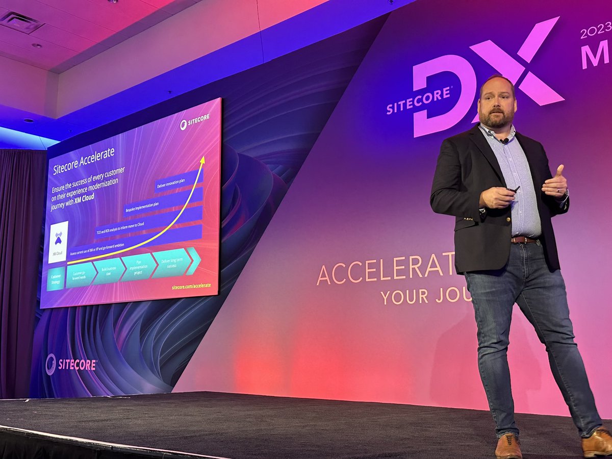 Sitecore's tweet image. “Today we are announcing #XMCloudPlus, which combines XM Cloud with Search, CDP, and Personalize. It’s the natural successor to #SitecoreXP.