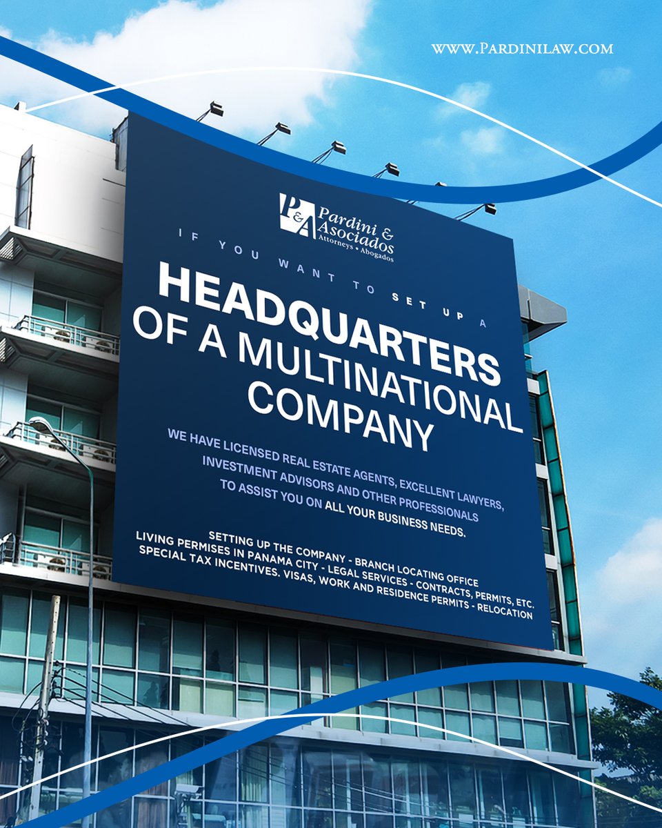 Pardinilaw's tweet photo. If you want to set up a headquarters of a multinational company in Panama at Pardini &amp; Asociados We have professionals to assist you on all your business needs.

To learn more, visit us https://t.co/zFMSOBrYLi 

#multinational #headquarters #company #business #pardiniyasociados https://t.co/OOoCLPwm38