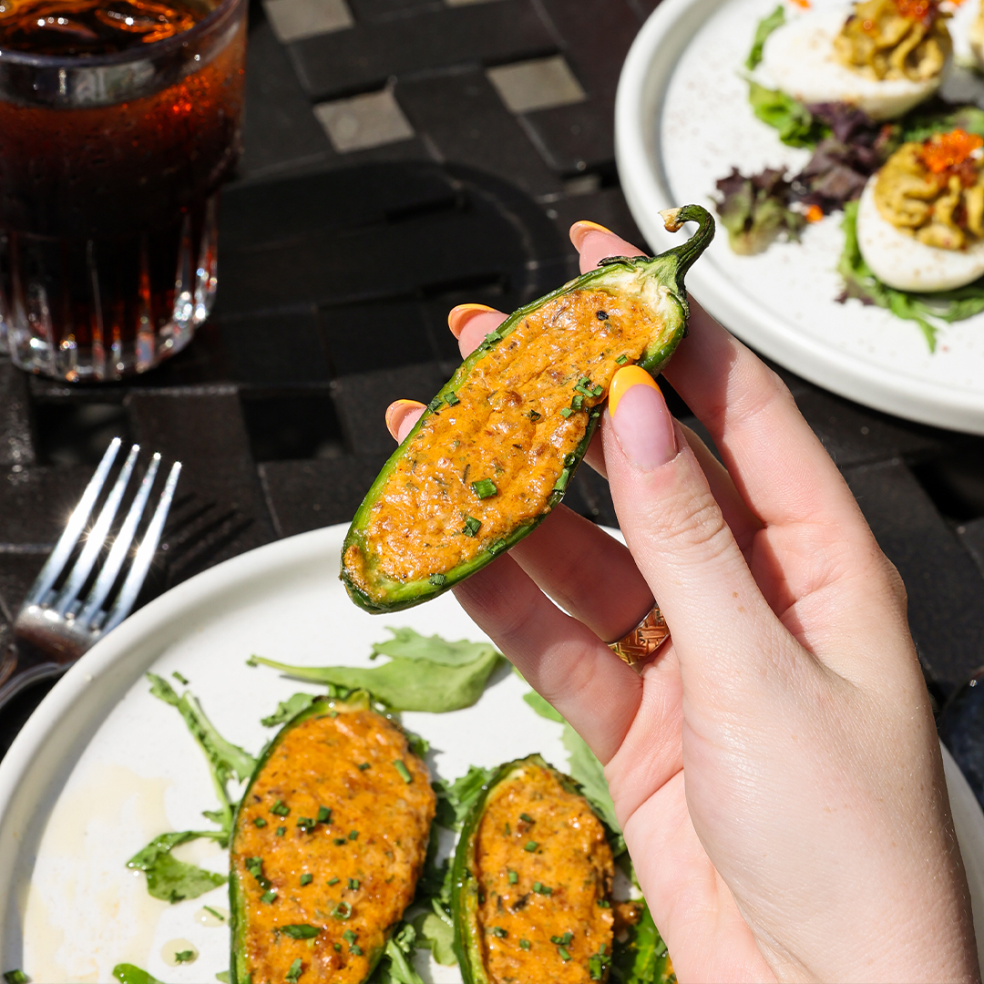 Chorizo &amp; Gouda Stuffed Jalapeños 🔥🧀  Where heat meets savory perfection. Handle with care; they're dangerously delicious