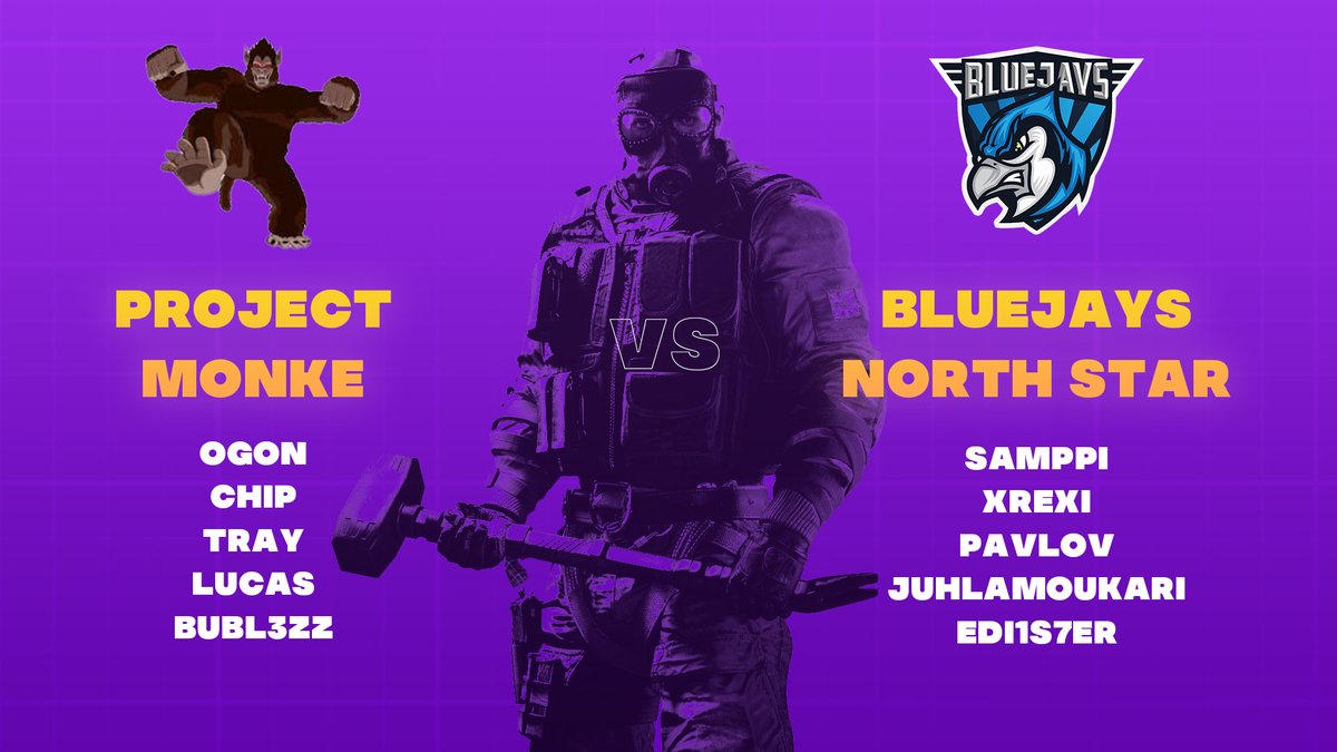 hypeENT_'s tweet photo. hypeENT Tournament | #RainbowSixSiege
⚫️ OFFLINE MATCH
⏰ 19:00 CEST
@BLUEJAYS_Sports North Star 🆚 #ProjectMONKE
#hypeENT https://t.co/XuBXt8Kshv